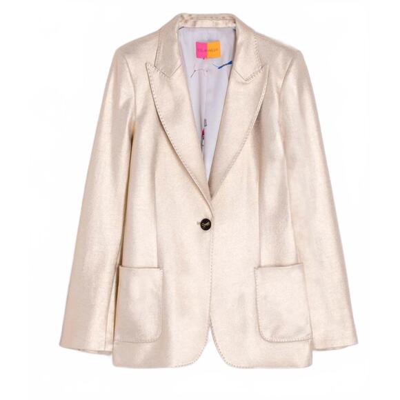 NEW VILAGALLO hillary stretch blazer in gold - Picture 4 of 5